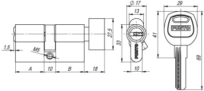 Цил.мех-зм PUNTO A202/100mm(40+10+50) SN мат.никель 5кл._2